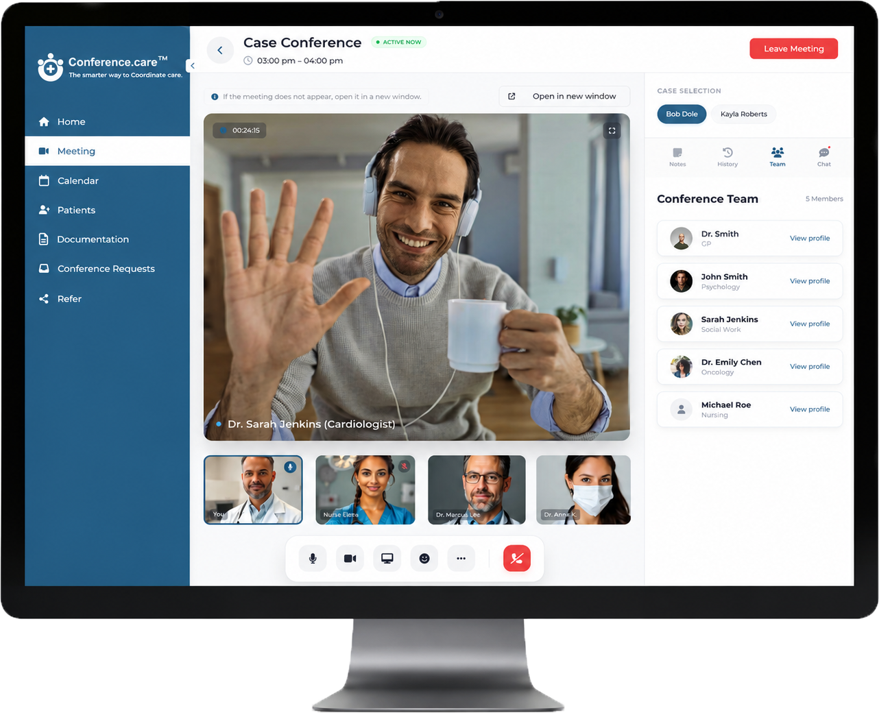 The Conference.care platform during a live case conference